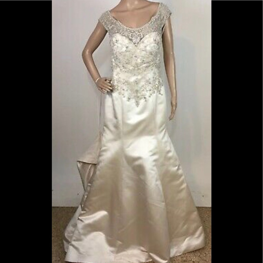 Imperial Gown Wedding Dress Satin Beaded 14